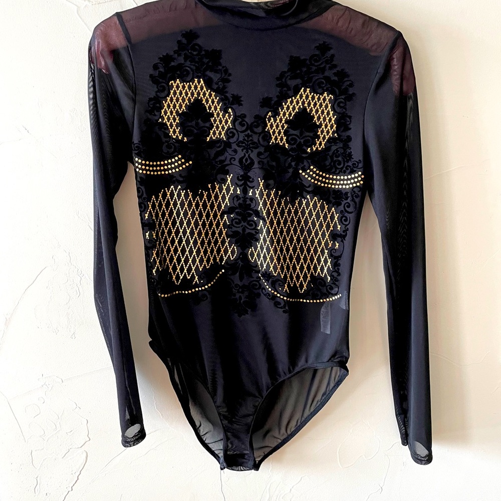 High Neck Mesh Detailed Bodysuit W TAGS